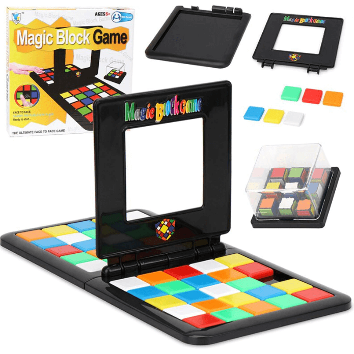 Barn i fokus med Magisk Rask Kubespill, konsentrerte og engasjerte i en utfordrende hjernelek