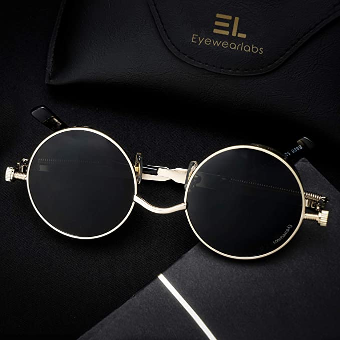 Mote tilbehør: unisex retro runde solbriller med UV400, en klassisk look.