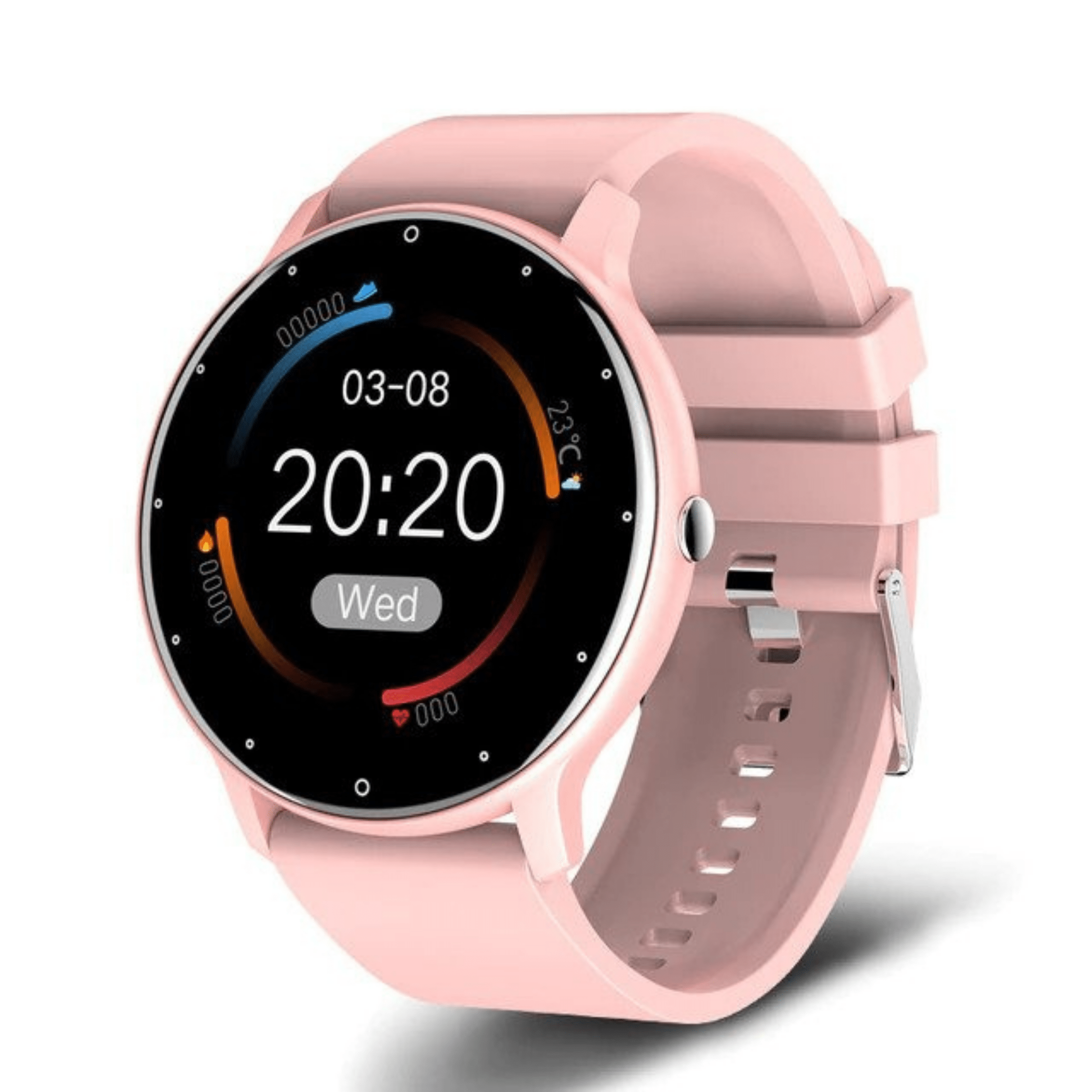 Moderne unisex Bluetooth smartklokke med elegant design, berøringsskjerm for varsler og digital tidtaking.