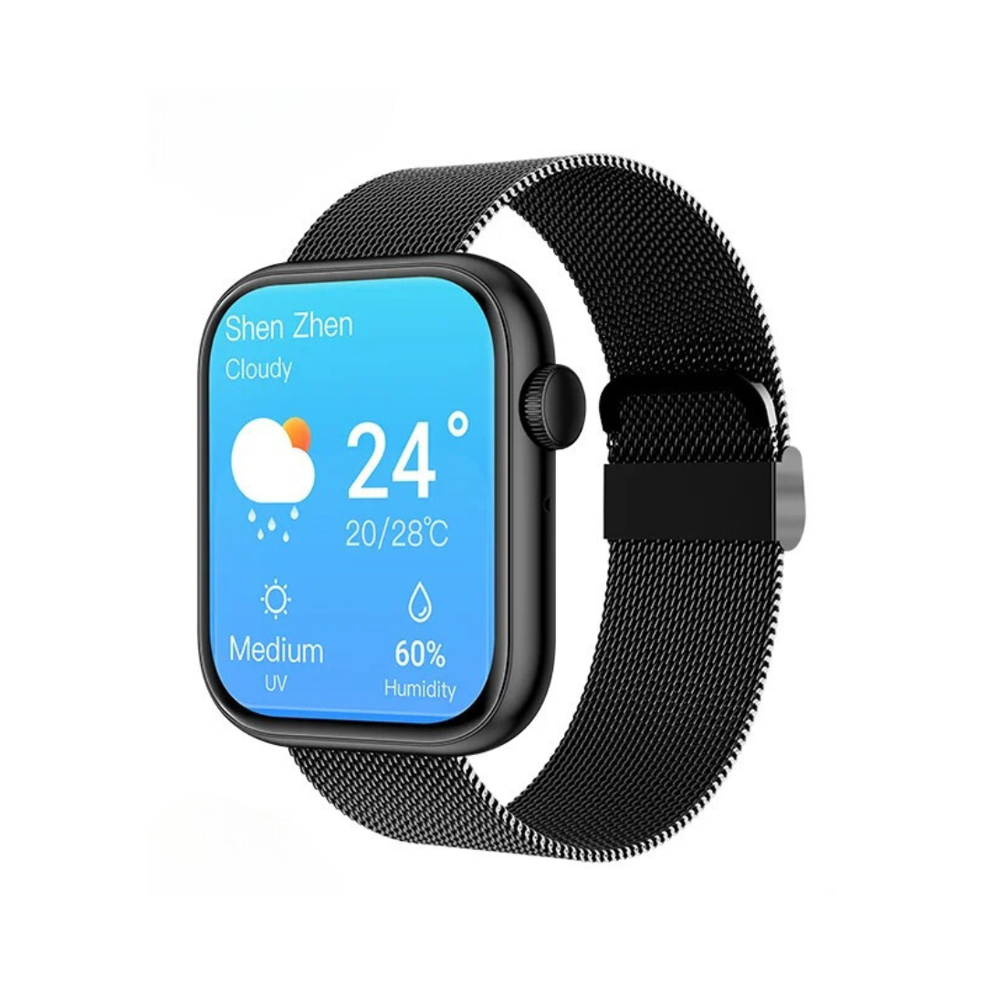 Vanntett smartur for aktivitet, med trådløs lading og avansert helsesporing. Unisex design.