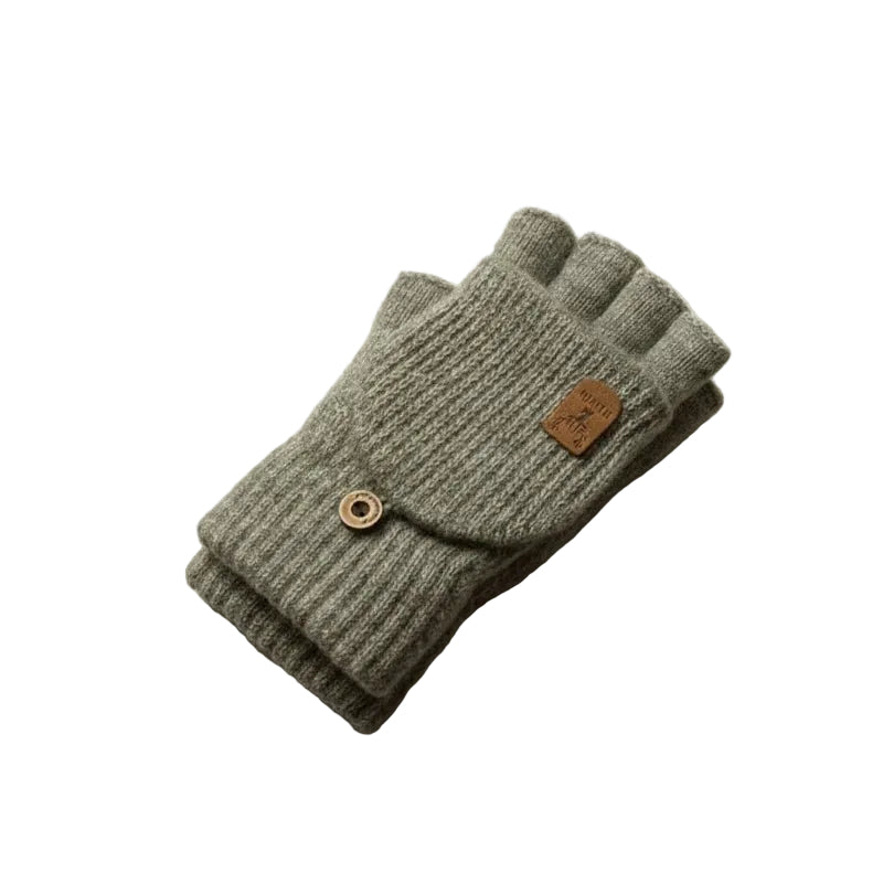 Unisex strikkede halvfingerhansker for vinter med berøringsskjermfunksjon. Komfortable og varme.