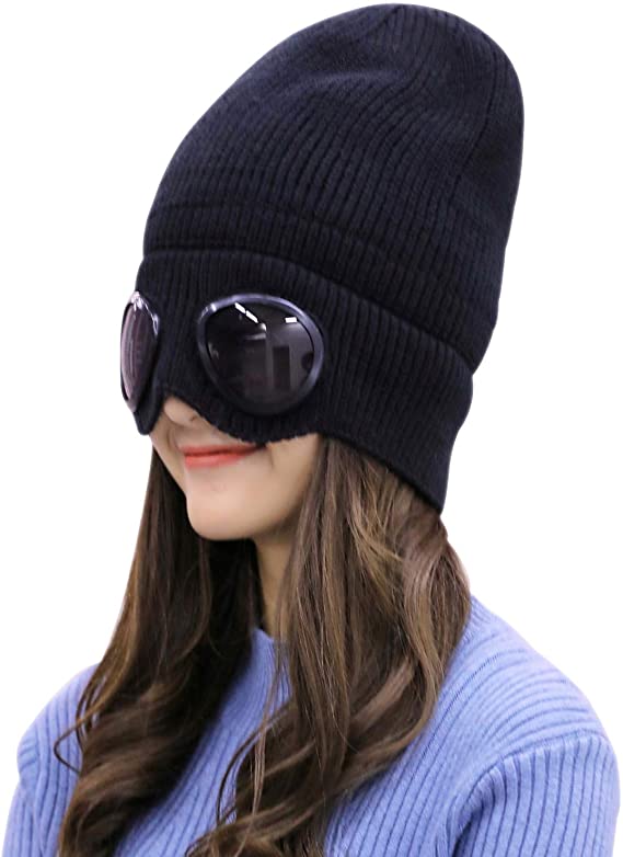 Unisex strikket vinterlue med stilige briller, perfekt kombinasjon av varme, mote og praktisk tilbehør.