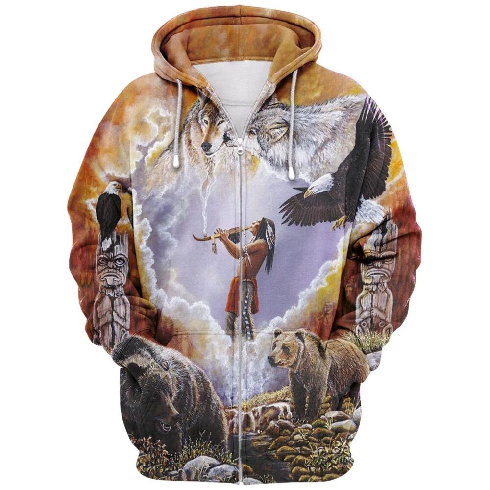Elegant unisex genser for kvinner med iøynefallende 3D tribal-trykk, moteriktig.