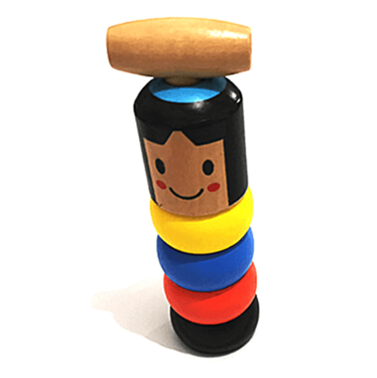 Morsomt Udødelig Daruma treleketøy i fargerikt design, interaktiv lek for alle aldre.