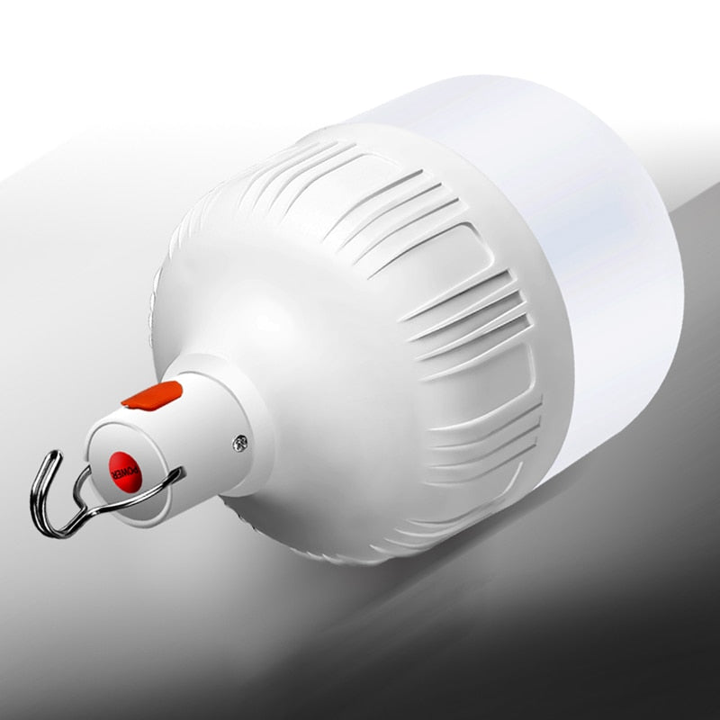 Oppladbar 60W LED lyspære, bærbar vanntett lykt for friluft, reise og eventyr.