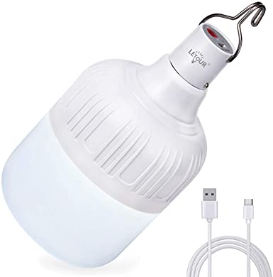 Energieffektiv oppladbar LED pære, bærbar og vanntett. Lang batterilevetid for utvidet bruk.