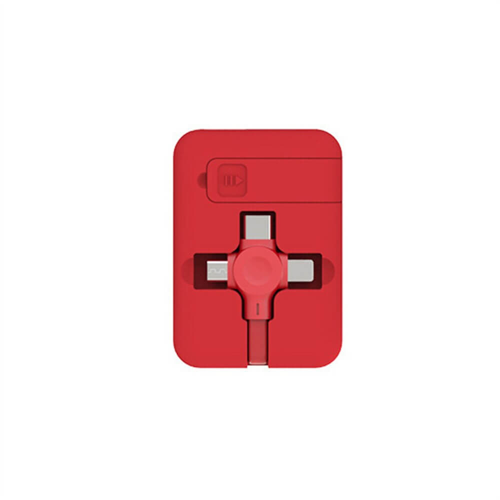 Praktisk 3-i-1 uttrekkbar ladekabel med telefonstativ, universell for mobil og nettbrett, perfekt gadget.