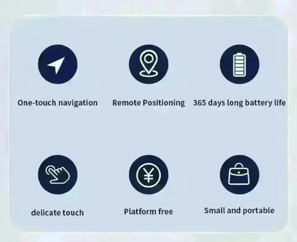 "Universell sporingsbrikke, kompakt og robust design, GPS-tracker for iOS/Android, ingen avstandsbegrensning, sanntidsoppdate