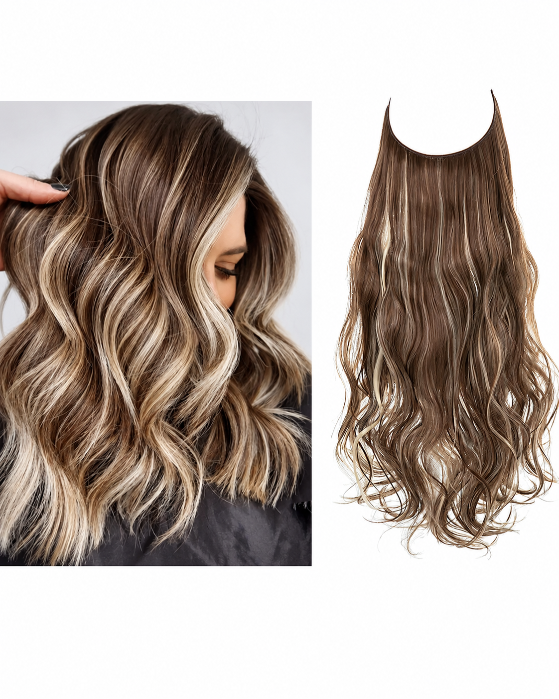 Komfortabelt usynlig hårstrå. Naturlig look, fyldigere og lengre hår for kvinner.