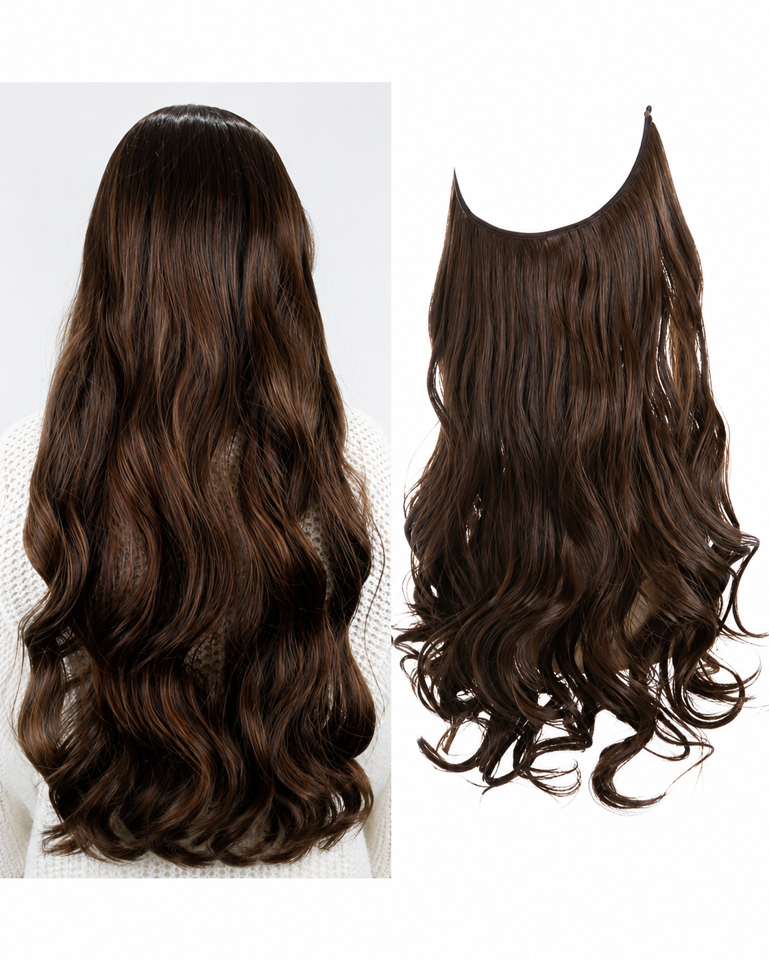 Langt hår med naturlig look. Usynlig hårforlengelse gir fylde for kvinner.