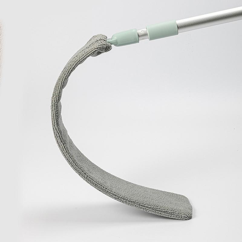 "Uttrekkbart støvrenser stativ med langt håndtak og mikrofiber; ideell for enkel rengjøring av støv og allergener."