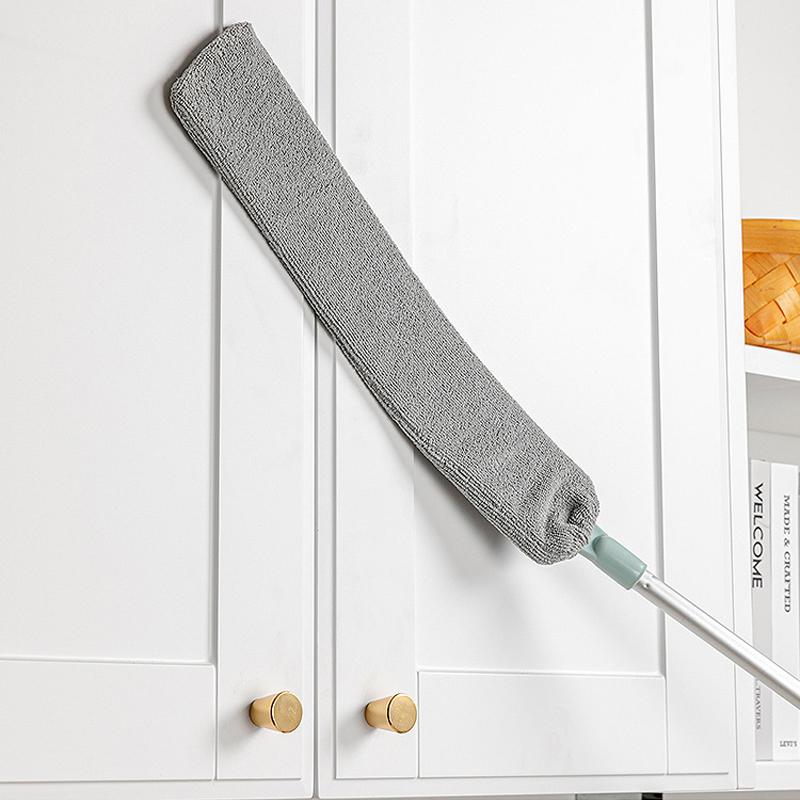 "Uttrekkbart støvrenser stativ med langt håndtak og mikrofiber; ideell for enkel rengjøring av støv og allergener."