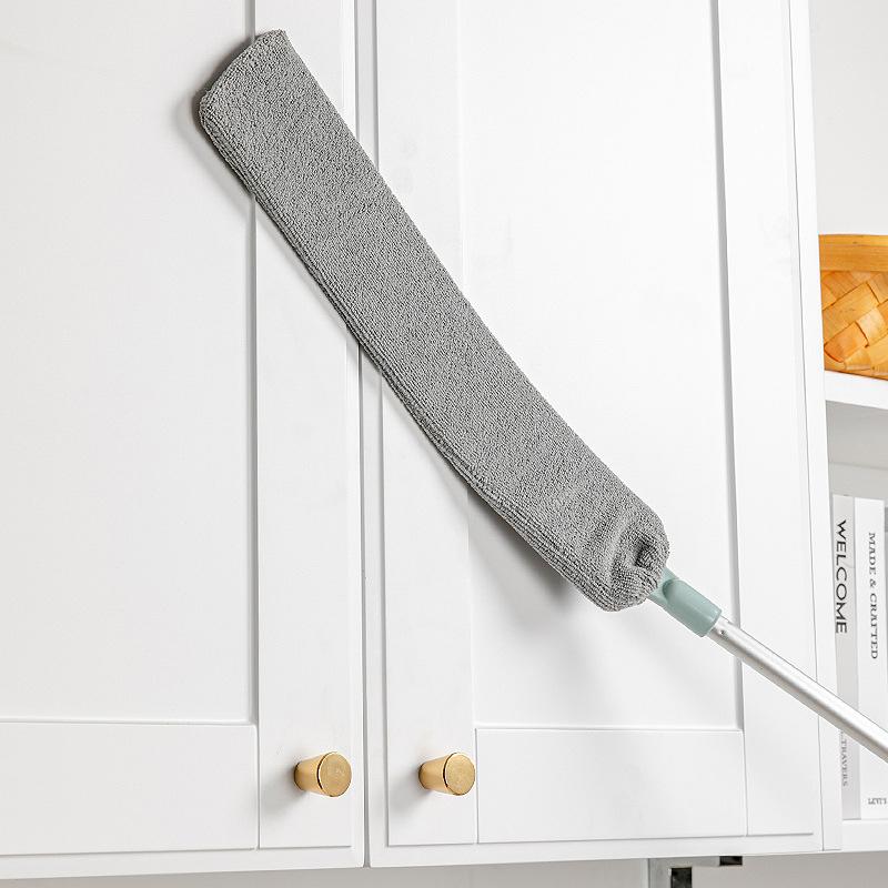 "Uttrekkbart støvrenser stativ med langt håndtak og mikrofiber; ideell for enkel rengjøring av støv og allergener."