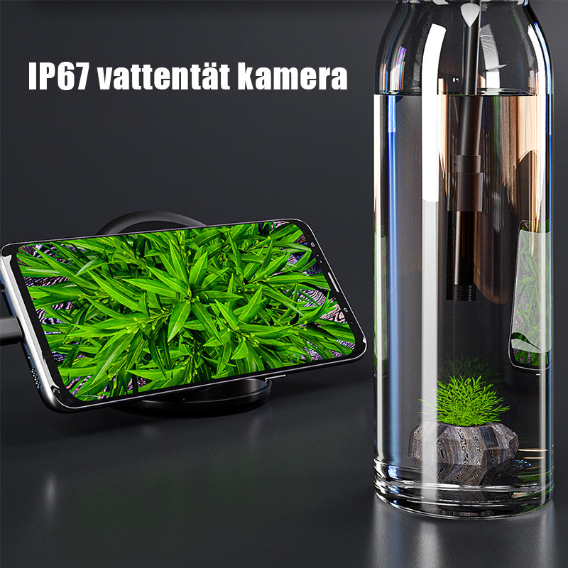 "Vanntett endoskop for bilinspeksjon, 720P HD, 3-i-1-grensesnitt, fleksibel kabel, LED-lys, for trange steder"