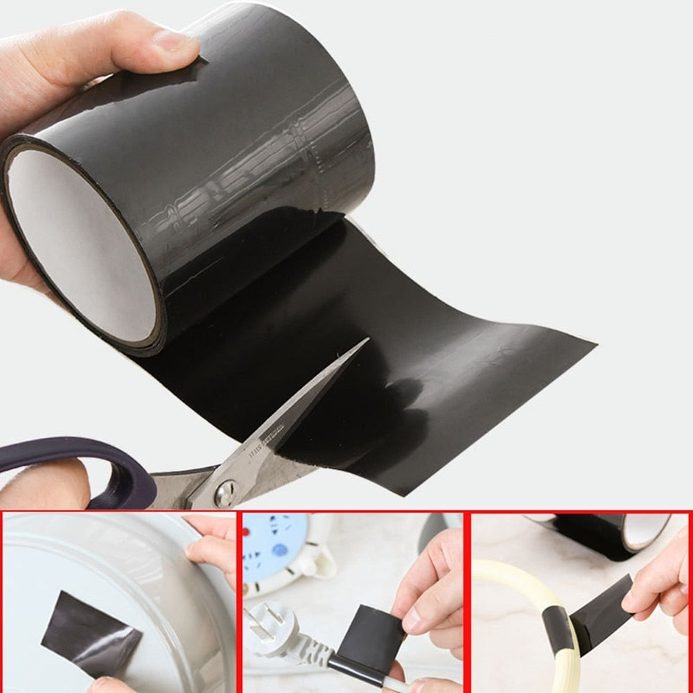 Robust polyemer tape for varig forsegling. Vanntett reparasjonstape for innendørs og utendørs bruk.