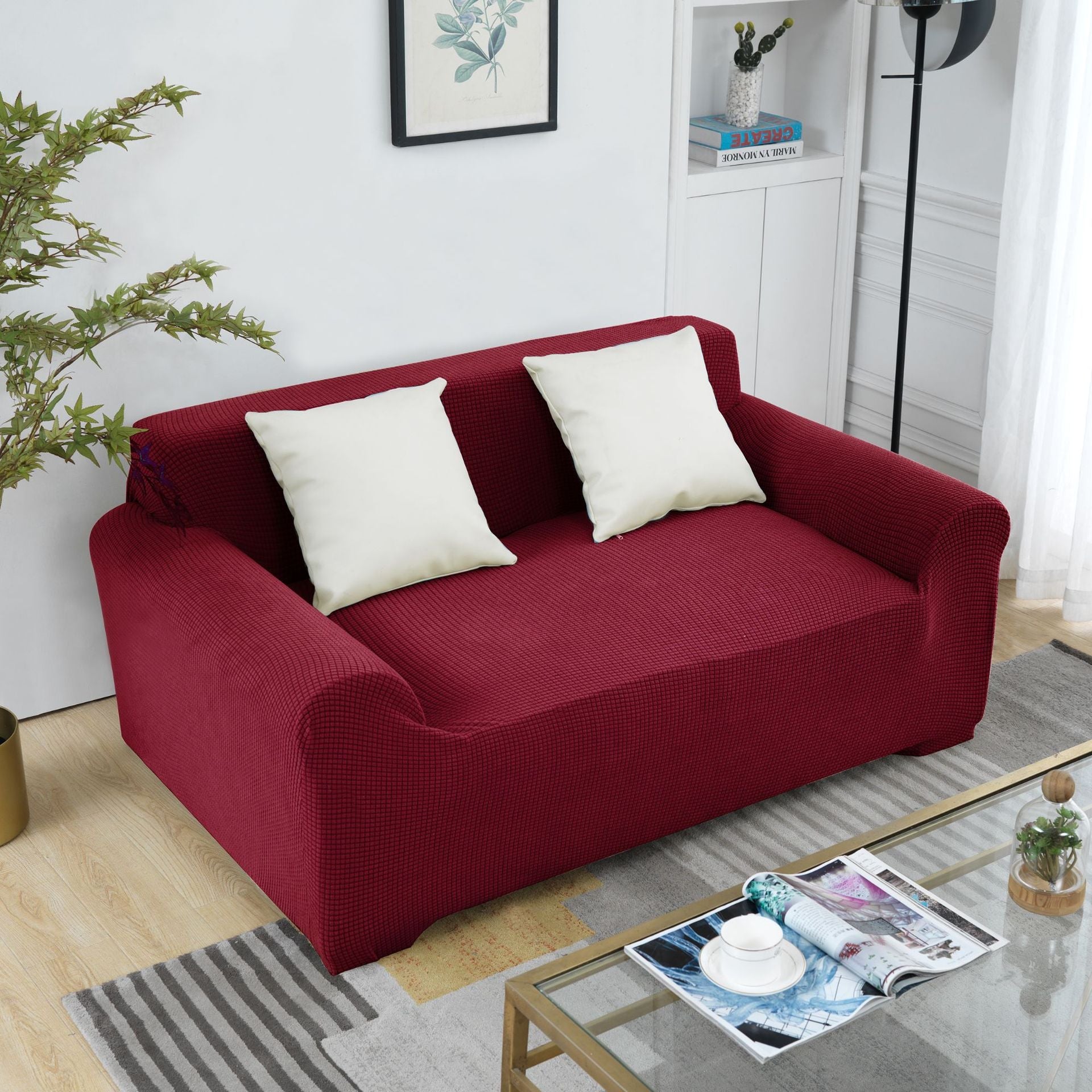 Elastisk jacquard sofatrekk fornyer stuen og gir en frisk, moderne look til din gamle sofa.