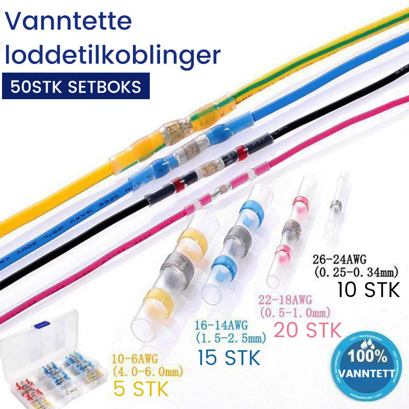 "Vanntette loddetilkoblinger, transparent design, for enkel ledningsreparasjon uten teknisk kunnskap, ideell for DIY prosjekt
