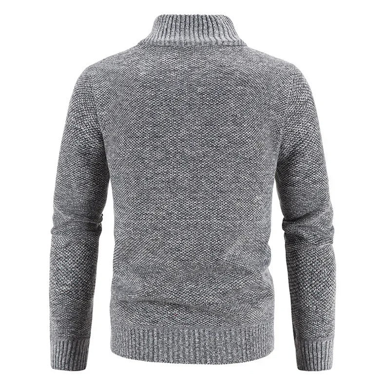 Herre glidelåsjakke i elegant svart design, alsidig som yttertøy og varm cardigan