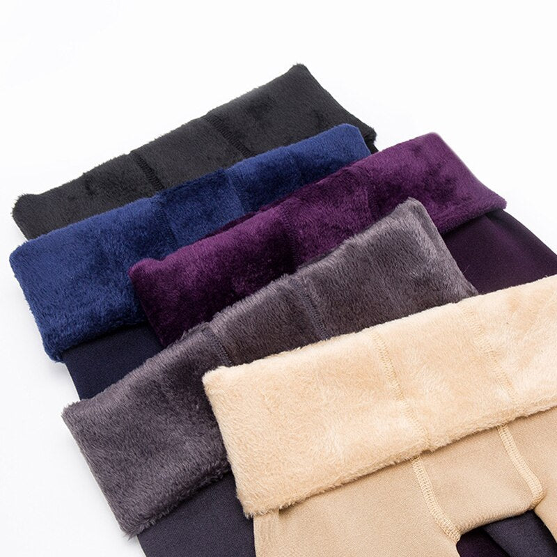 Vinterleggings for damer i myk kashmir, tykk isolert med fleece, perfekt for kaldt vær