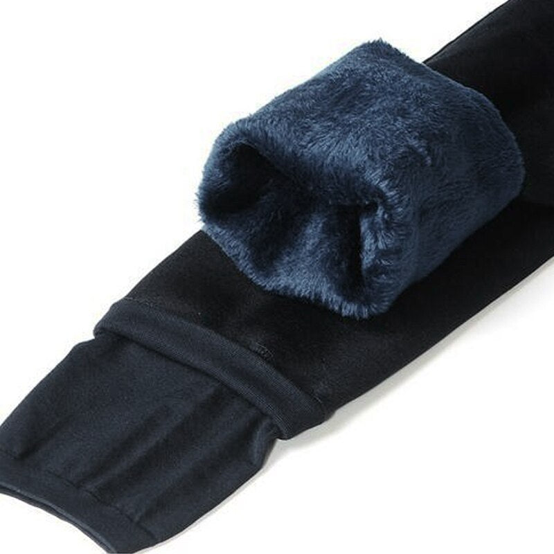 Stretch kasjmir leggings for damer, fleeceforet, ideell for vinterbruk, god passform