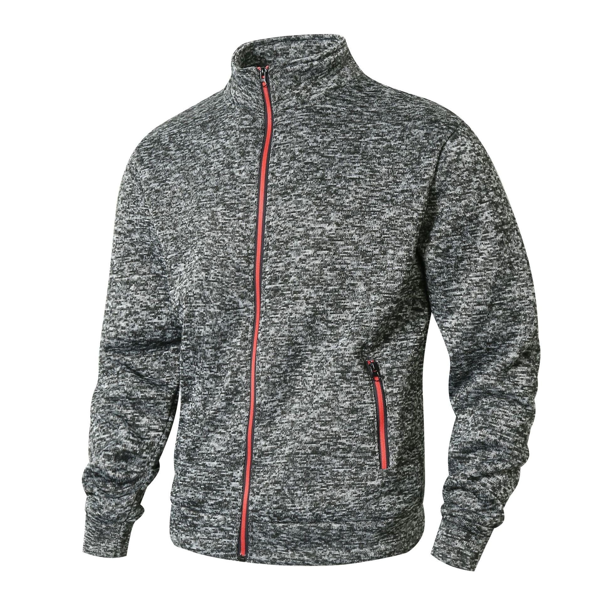 Sporty herrejakke med fôr, glidelåslommer og ståkrage. Perfekt for menn som vil ha en varm vinterjakke.