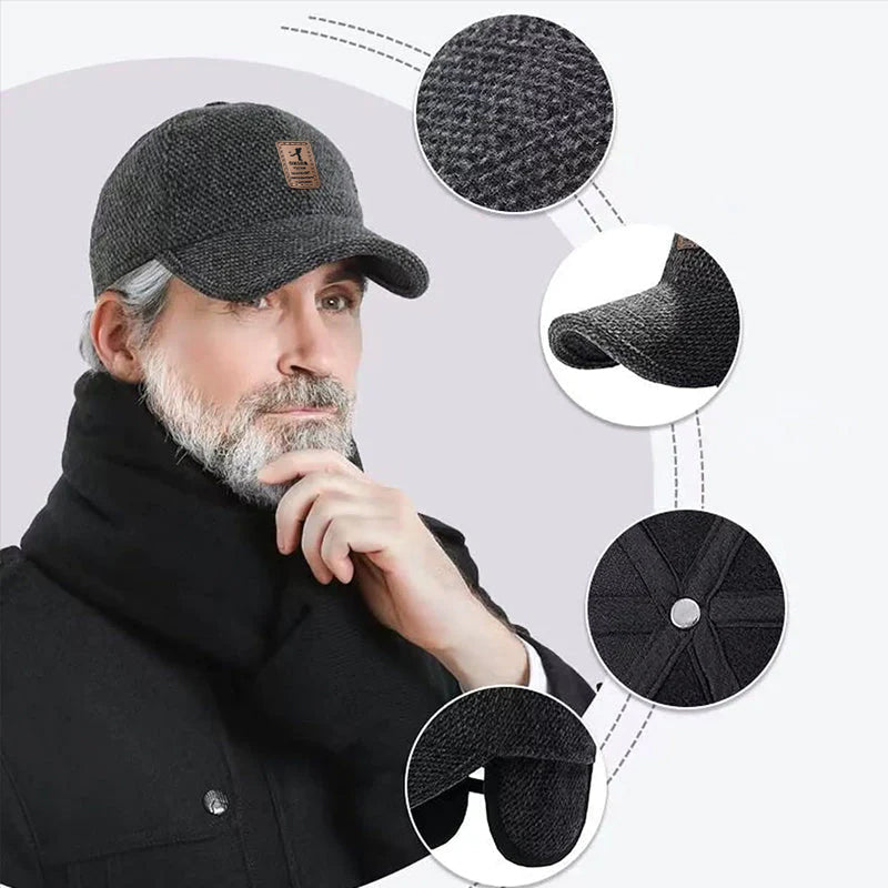 "Varm vinterbaseballcap med øreklaffer for damer, stilig design, beskytter mot kulde, perfekt til vinterantrekk."