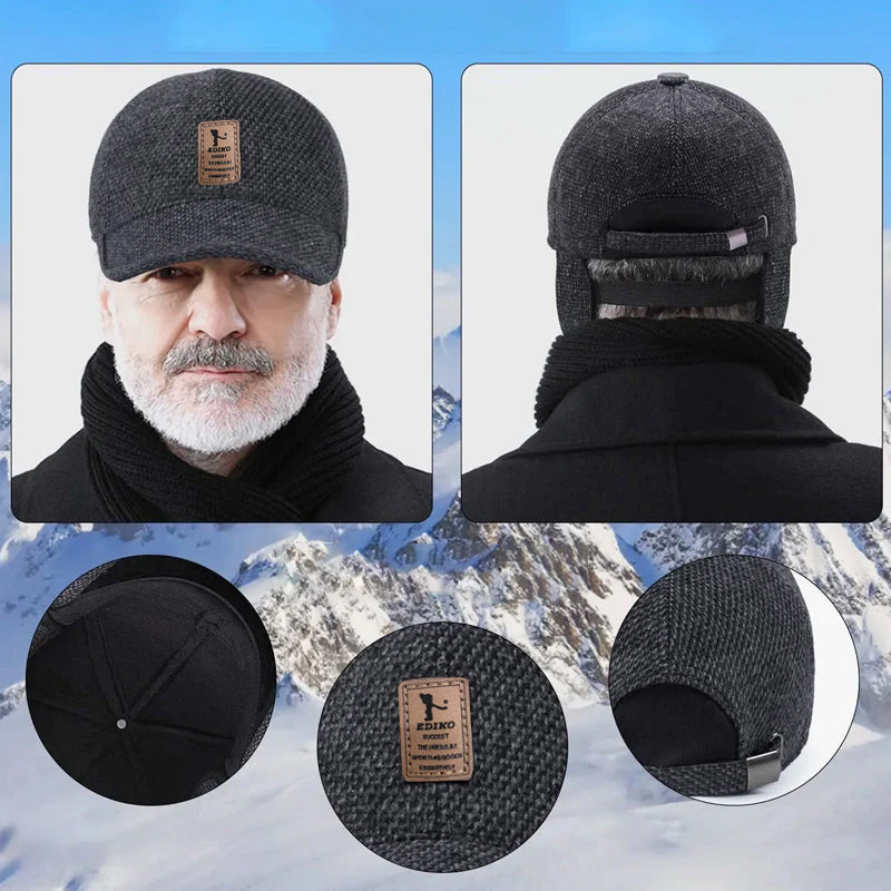 "Varm vinterbaseballcap med øreklaffer for damer, stilig design, beskytter mot kulde, perfekt til vinterantrekk."