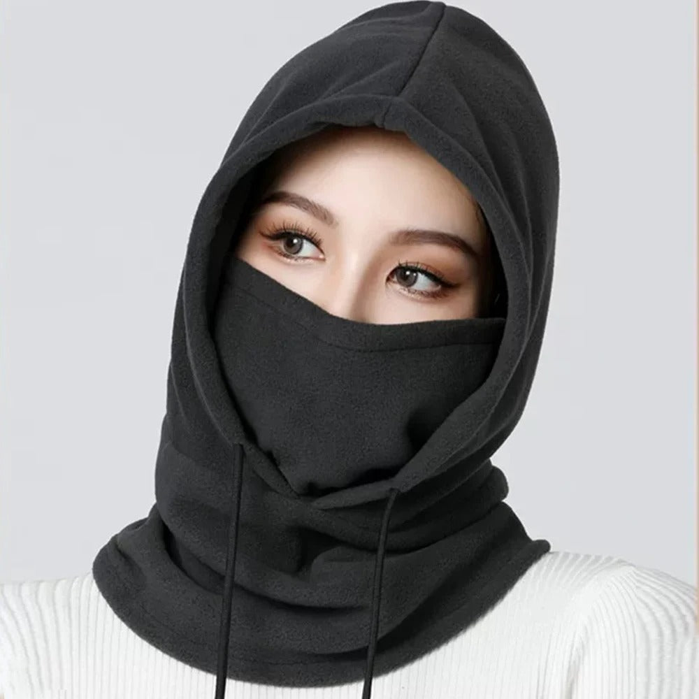 Unisex vindtett ansiktsmaske i fleece, beskytter mot kulde på ski