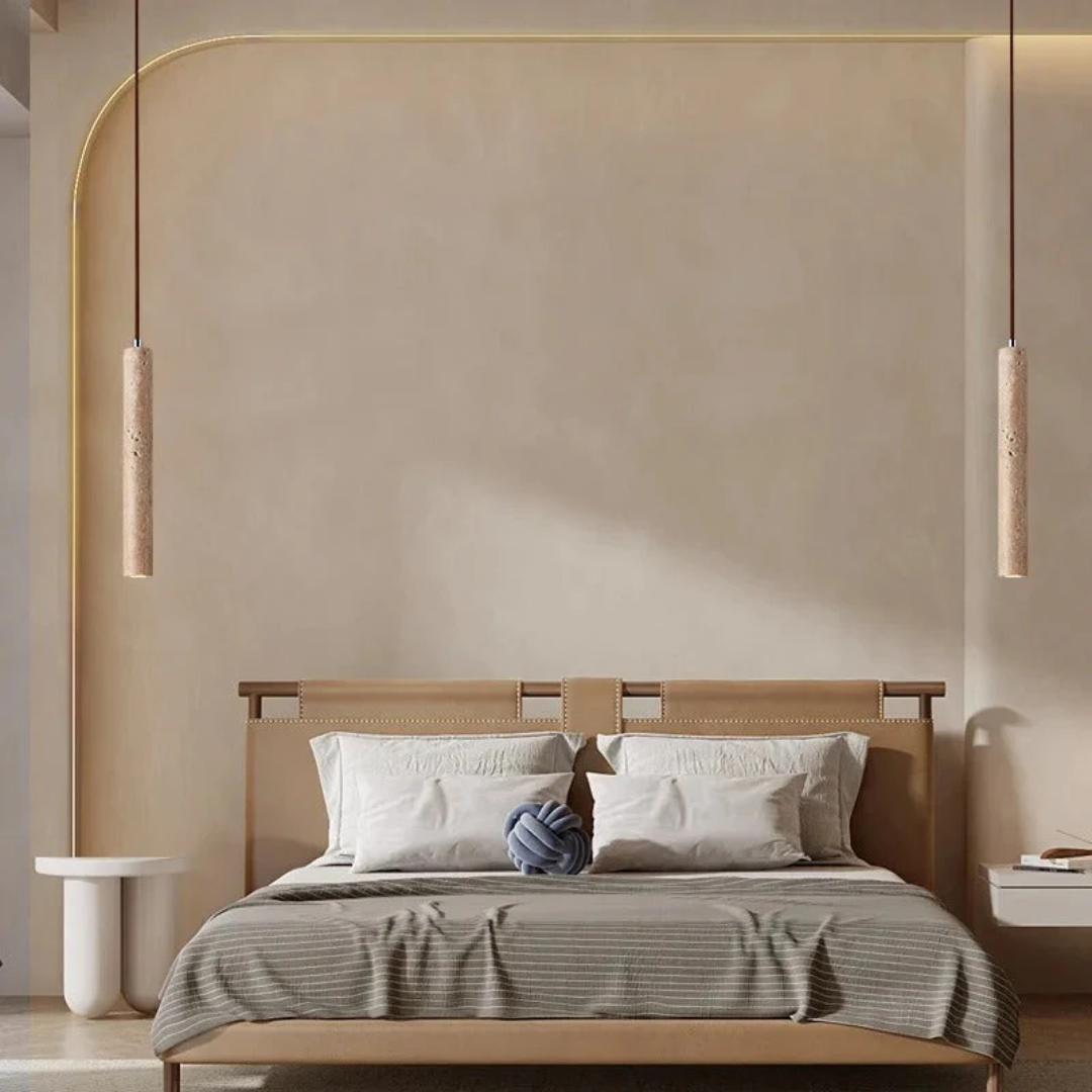 Moderne lysekrone med integrert LED-lys. Perfekt taklampe for minimalistisk soverom eller spisestue.