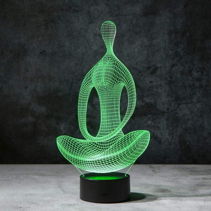 Yoga inspirert 3D lampe som kombinerer kunst og funksjonalitet som nattlampe