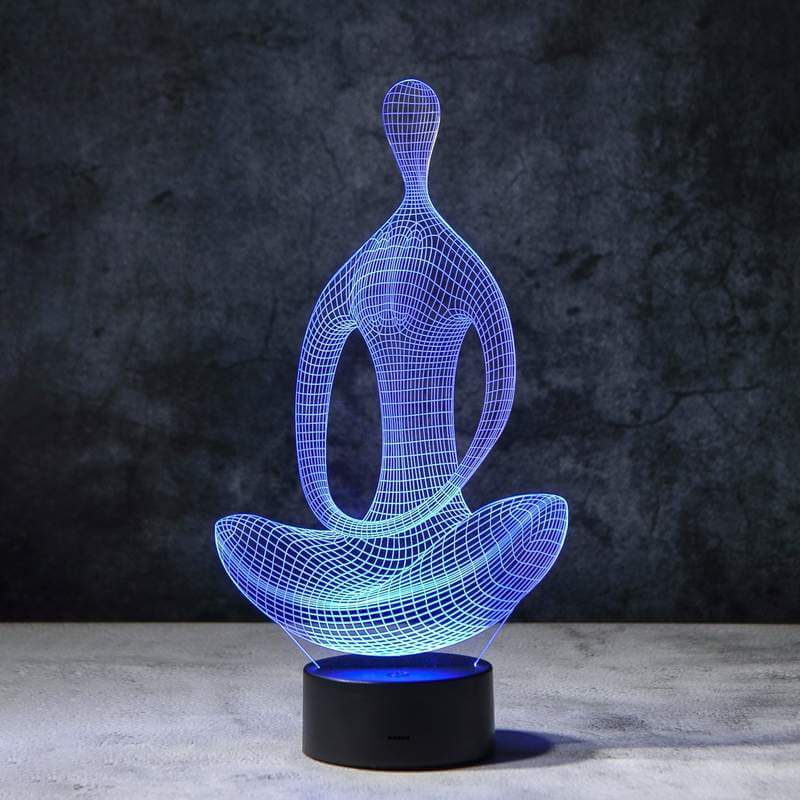 Magisk yogafigur lyser opp som en 3D illusjon, forbedrer enhver atmosfære