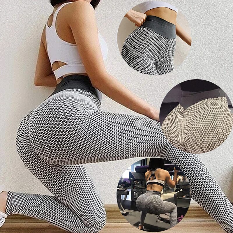 Yoga leggings for kvinner med høy midje, elegant design og sexy rumpeløft, ideelle for trening og hverdagsbruk.