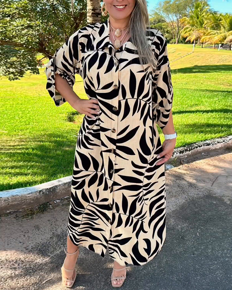 Élodie shirt dress with 3/4 sleeves