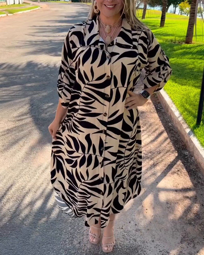 Élodie shirt dress with 3/4 sleeves