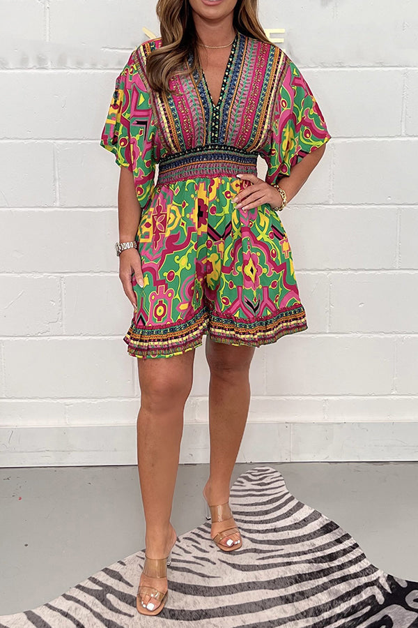 Rachel Jumpsuit with trendy summer print