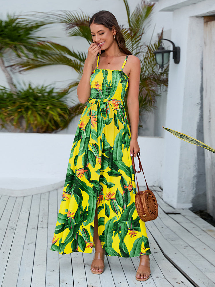 Zafira Bohemian split sling dress